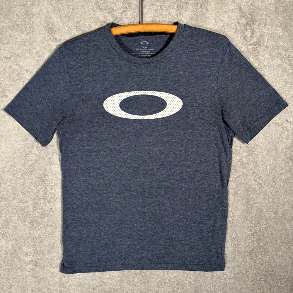 Oakley Mens O-Mesh Ellipse T-Shirt Navy Blue Heather Medium Gorpcore Hiking‎